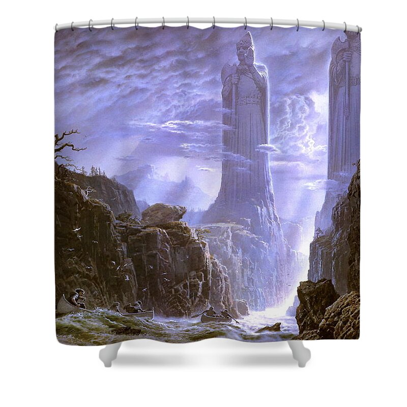 Lord Of The Rings Shower Curtain featuring the digital art Lord of the Rings #2 by Super Lovely