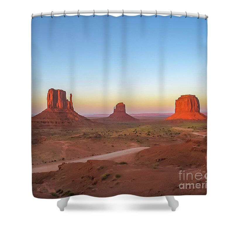 American Shower Curtain featuring the photograph Monument Valley #2 by Benny Marty