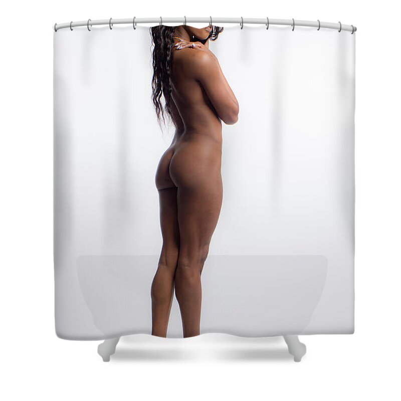  Lingerie Shower Curtain featuring the photograph Movement Boudoir #2 by La Bella Vita Boudoir