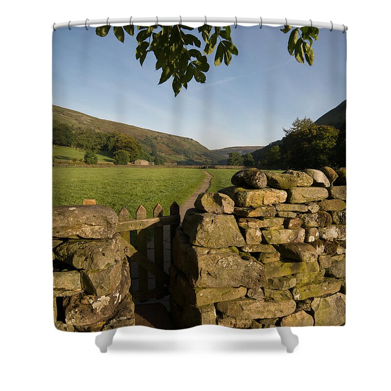 Muker Meadows Shower Curtain featuring the photograph Muker Meadows by Smart Aviation