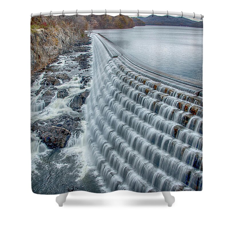 Shower Curtain featuring the photograph New Croton Dam #2 by Alan Goldberg