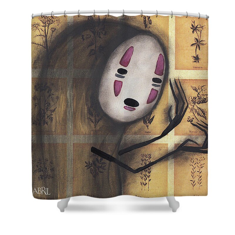 No Face Shower Curtain featuring the painting No Face by Abril Andrade