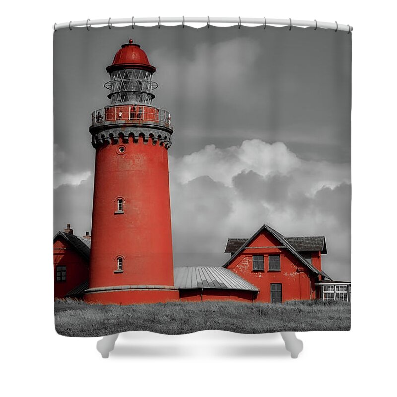 Denmark Shower Curtain featuring the photograph North Sea Lighthouse - Denmark #2 by Mountain Dreams