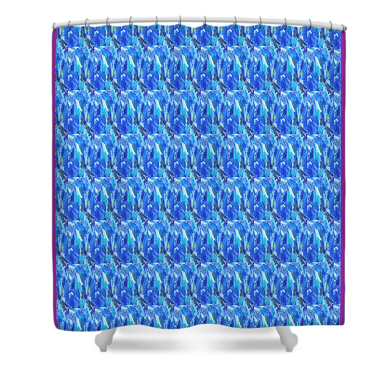 Novino Shower Curtain featuring the mixed media NOVINO Textures blue shades for Phone Cases Pillows Duvet covers Tote Bags WallArt or download jpg #2 by Navin Joshi