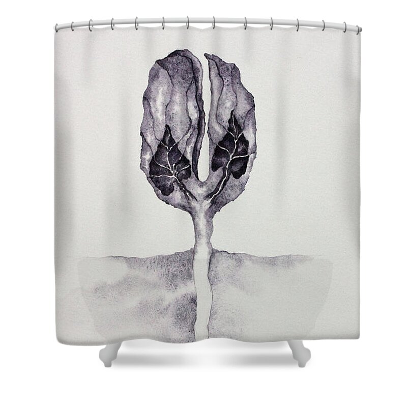 Two Of Spades Shower Curtain featuring the painting 2 of Spades by Srishti Wilhelm