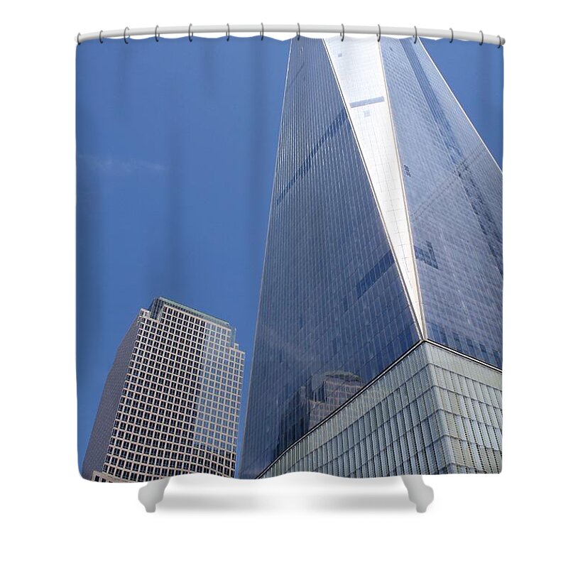 One World Trade Center Shower Curtain featuring the photograph One World Trade Center #2 by Flavia Westerwelle