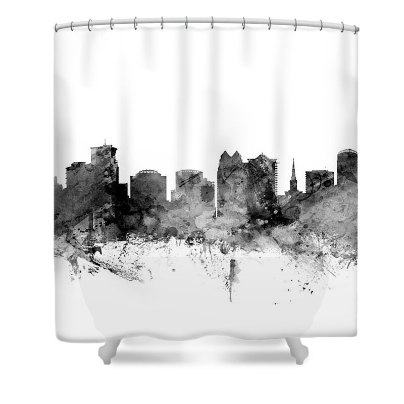 City Shower Curtain featuring the digital art Orlando Florida Skyline by Michael Tompsett