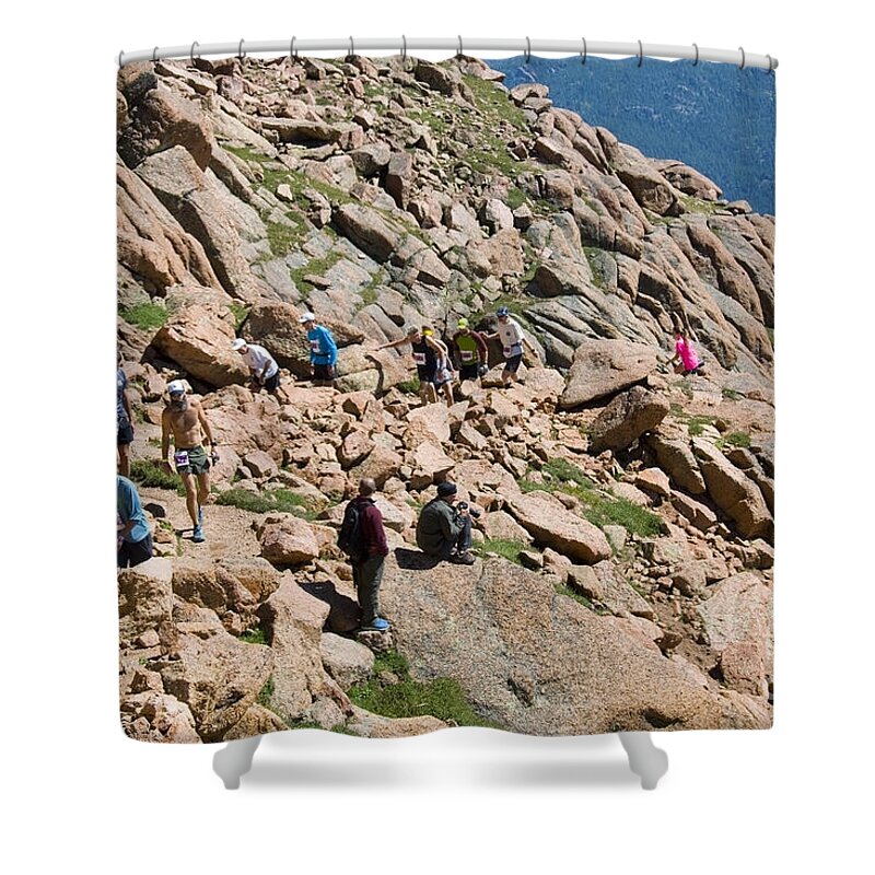 Athletes Shower Curtain featuring the photograph Pikes Peak Marathon and Ascent #2 by Steven Krull