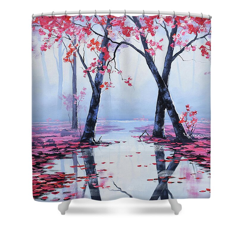 Nature Shower Curtain featuring the painting Reflections #3 by Graham Gercken