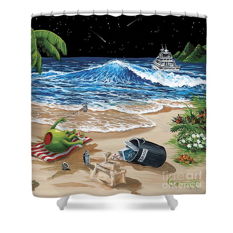 Rehab Shower Curtain featuring the painting Rehab by Michael Godard