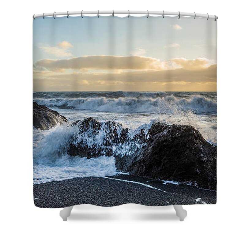 Crash Shower Curtain featuring the photograph Reynisdrangar #2 by James Billings