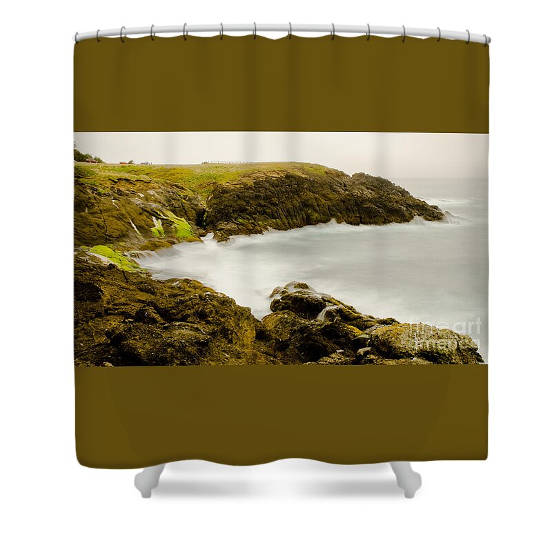 Central Shower Curtain featuring the photograph Rocky Point Seascape #2 by Nick Boren