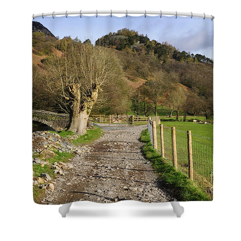 Rosthwaite Shower Curtain featuring the photograph Rosthwaite by Smart Aviation