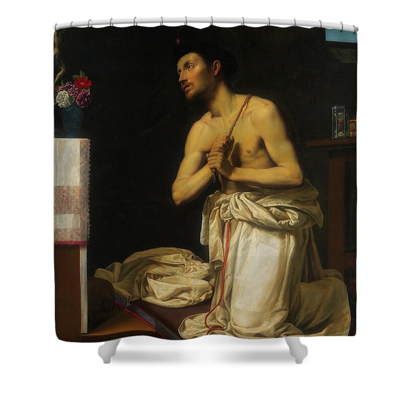 Painting Shower Curtain featuring the painting Saint Dominic In Penitence #2 by Mountain Dreams