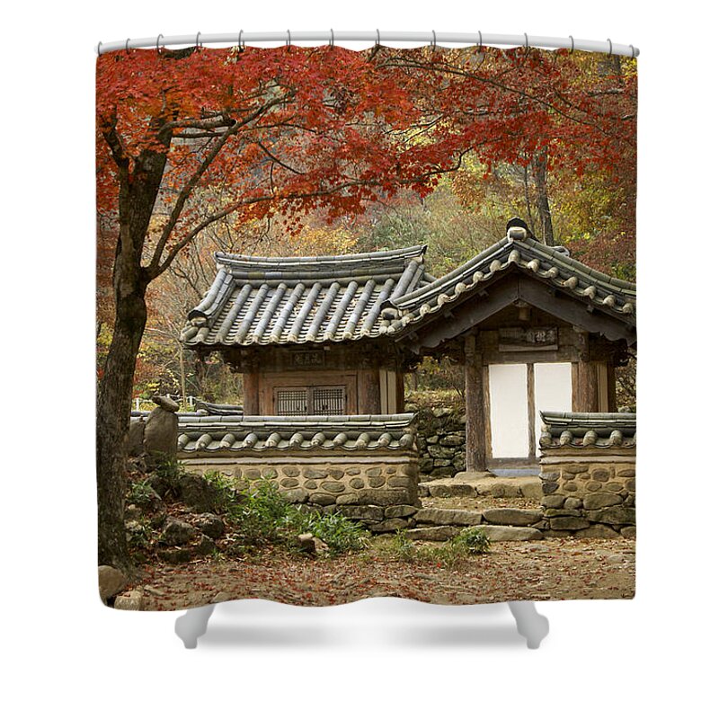 Korea Shower Curtain featuring the photograph Seonamsa in Autumn #2 by Michele Burgess