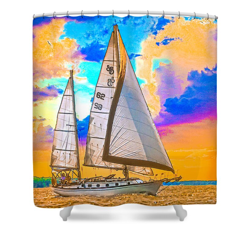 Sunset Shower Curtain featuring the photograph Shannon 38 by Richard Goldman