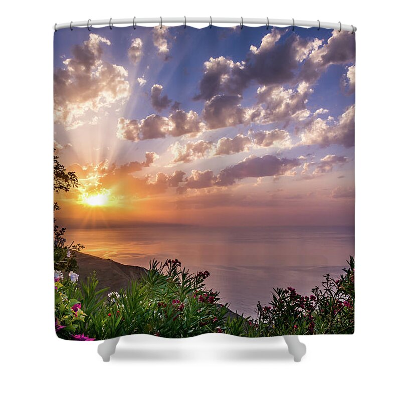 Landscape Shower Curtain featuring the photograph Sicilian Sunrise #2 by John Randazzo