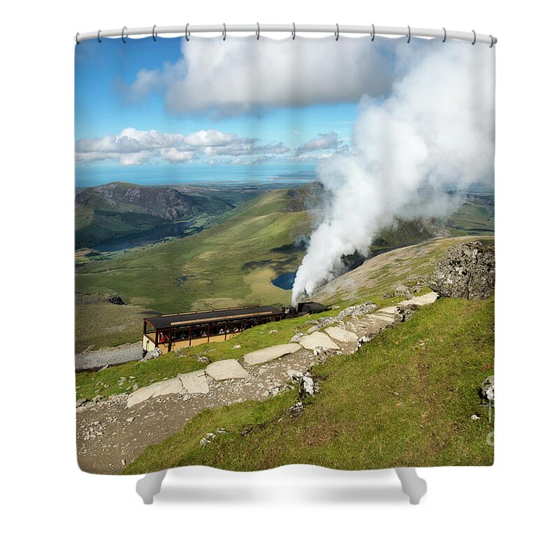 Snowdon Shower Curtain featuring the photograph Snowdon Mountain Railway #1 by Adrian Evans