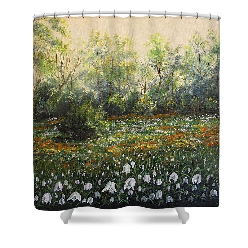 Spring Shower Curtain featuring the painting Spring #3 by Vesna Martinjak