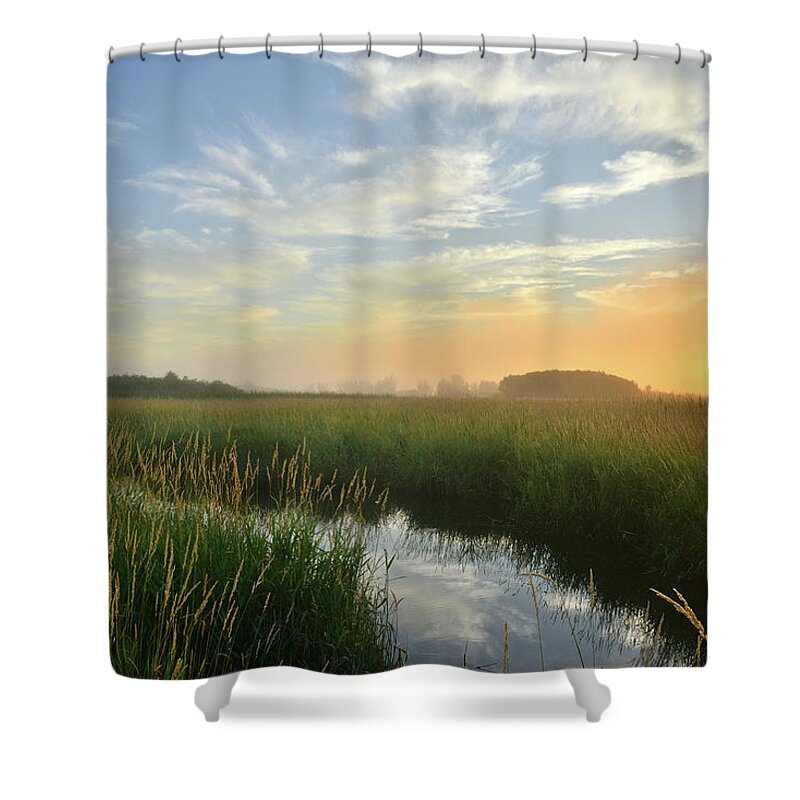 Illinois Shower Curtain featuring the photograph Sunrise at Glacial Park by Ray Mathis