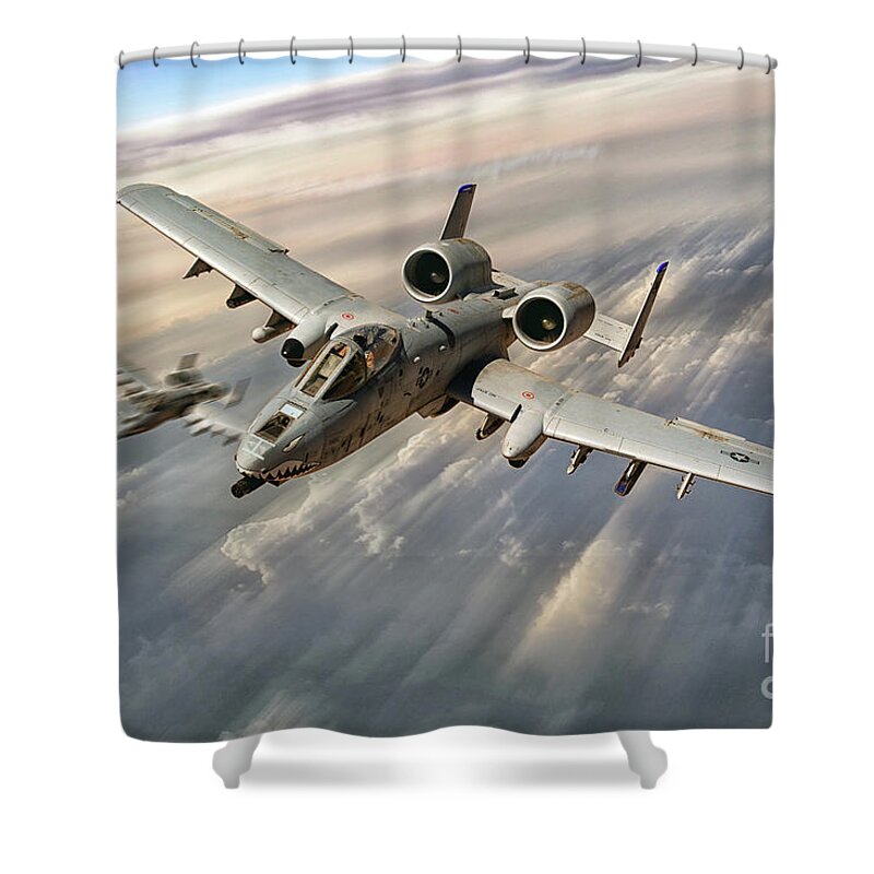 A10 Shower Curtain featuring the digital art The Hogs by Airpower Art