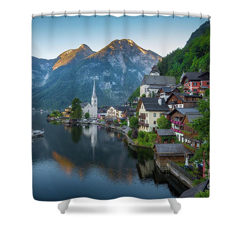 Alpine Shower Curtain featuring the photograph The Pearl of Austria #2 by JR Photography