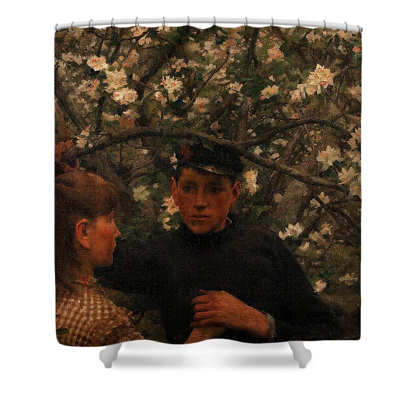 Promise Shower Curtain featuring the painting The Promise by Henry Scott Tuke