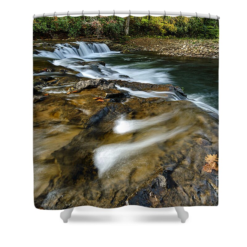 Whitaker Falls Shower Curtain featuring the photograph Whitaker Falls in Autumn #2 by Thomas R Fletcher