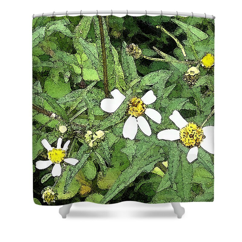 Wild Shower Curtain featuring the painting Wild Flowers by George Pedro