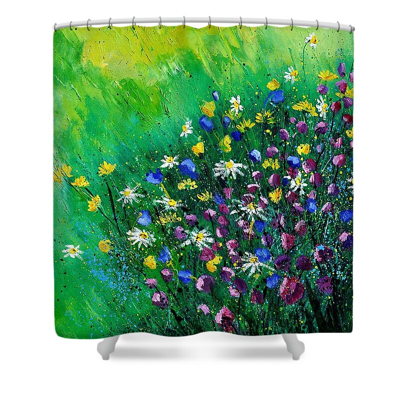 Flowers Shower Curtain featuring the painting Wild Flowers #4 by Pol Ledent