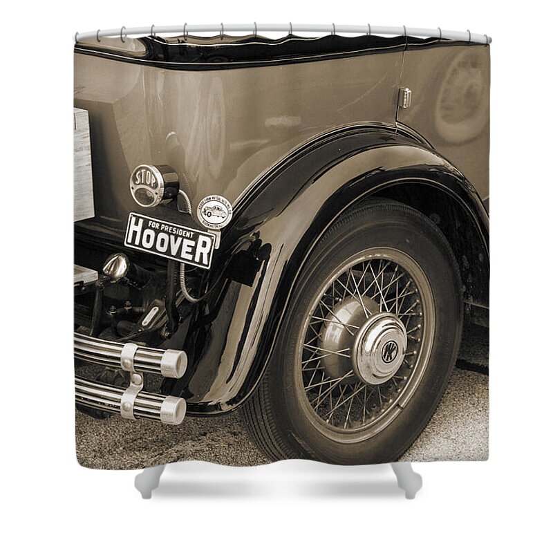 1929 Willys Knight Shower Curtain featuring the digital art 1929 Willys Knight Vintage Classic Car Automobile Photographs Fi #20 by M K Miller