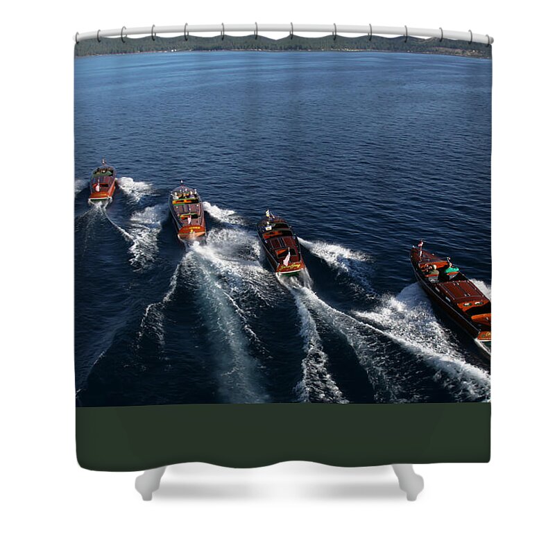 Boat Shower Curtain featuring the photograph Classic Wooden Runabouts #36 by Steven Lapkin