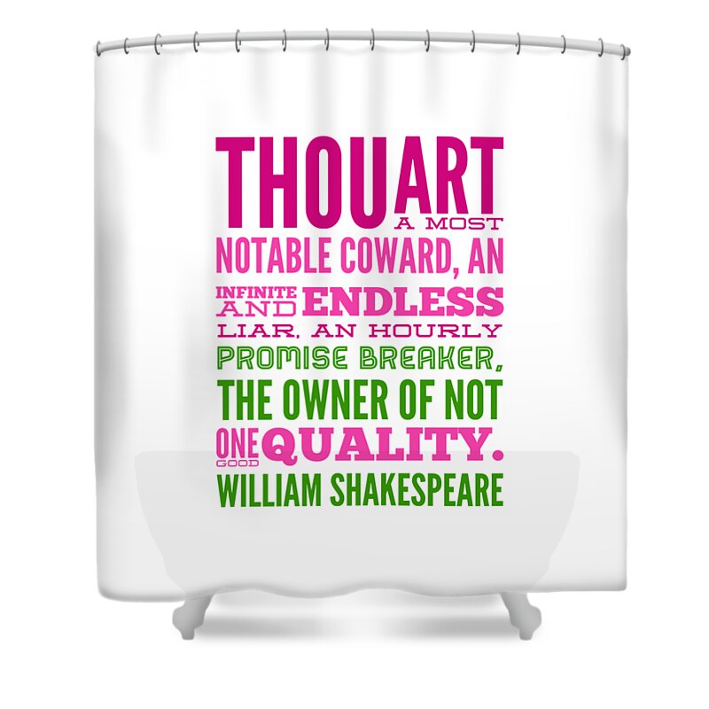 William Shower Curtain featuring the digital art William Shakespeare, Insults and Profanities #20 by Esoterica Art Agency