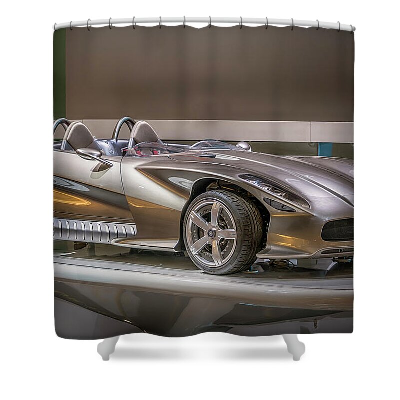 Europe Shower Curtain featuring the photograph 2001 Mercedes-Benz Sports Car 7R2_DSC8217_05102017 by Greg Kluempers