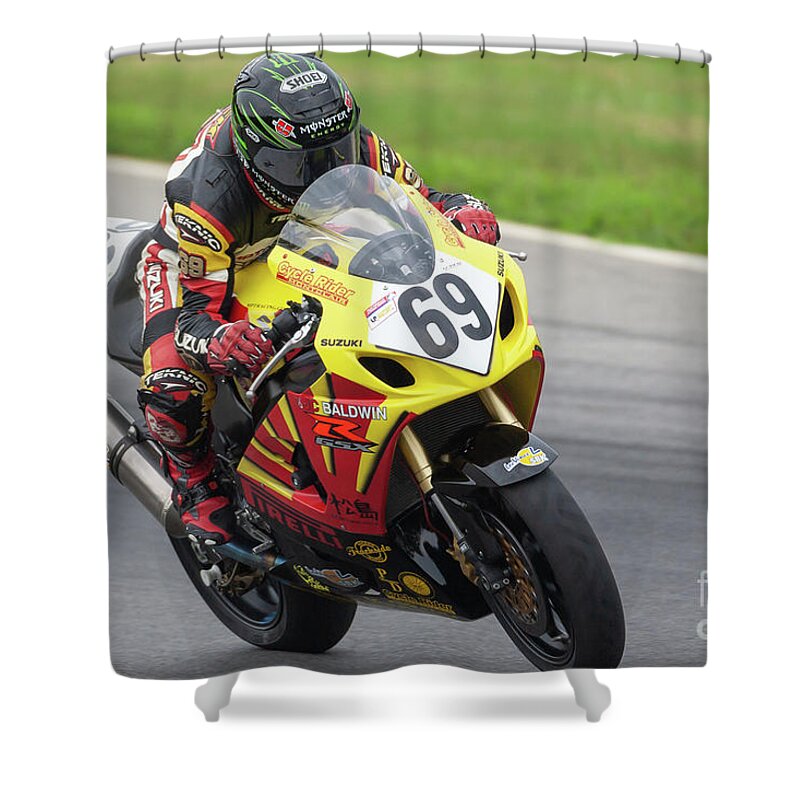 Clarence Holmes Shower Curtain featuring the photograph 2005 Suzuki Big Kahuna Nationals - Danny Eslick by Clarence Holmes