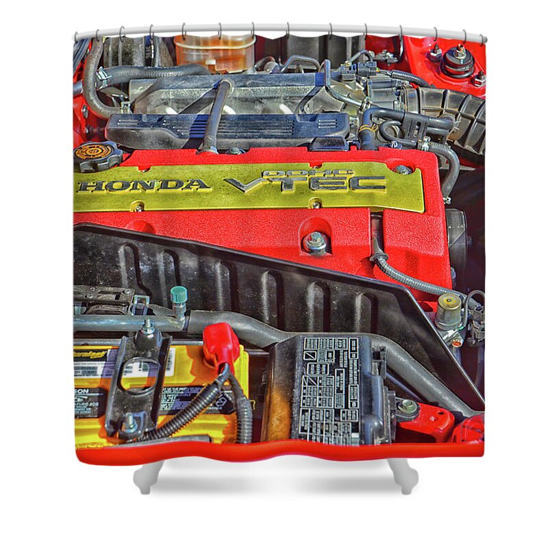 Honda Shower Curtain featuring the photograph 2006 Honda S2000 Engine by Mike Martin