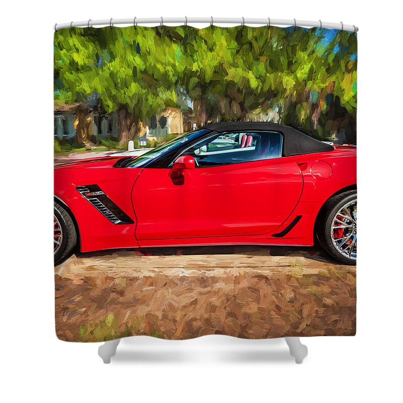 2015 Corvette Shower Curtain featuring the photograph 2015 Chevrolet Corvette ZO6 Painted by Rich Franco
