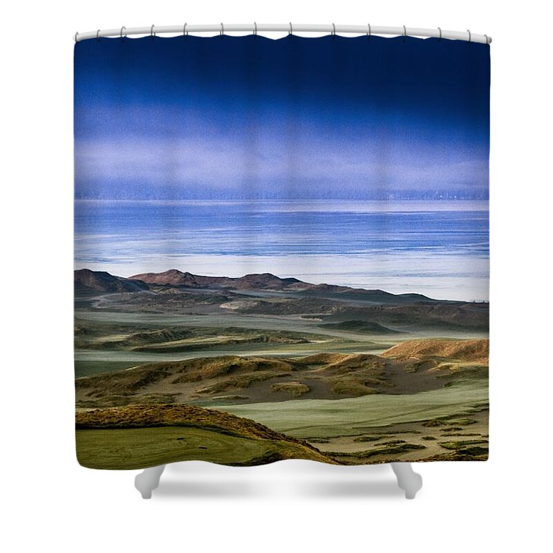 Golf Course Shower Curtain featuring the photograph 2015 US Open - Chambers Bay V by E Faithe Lester