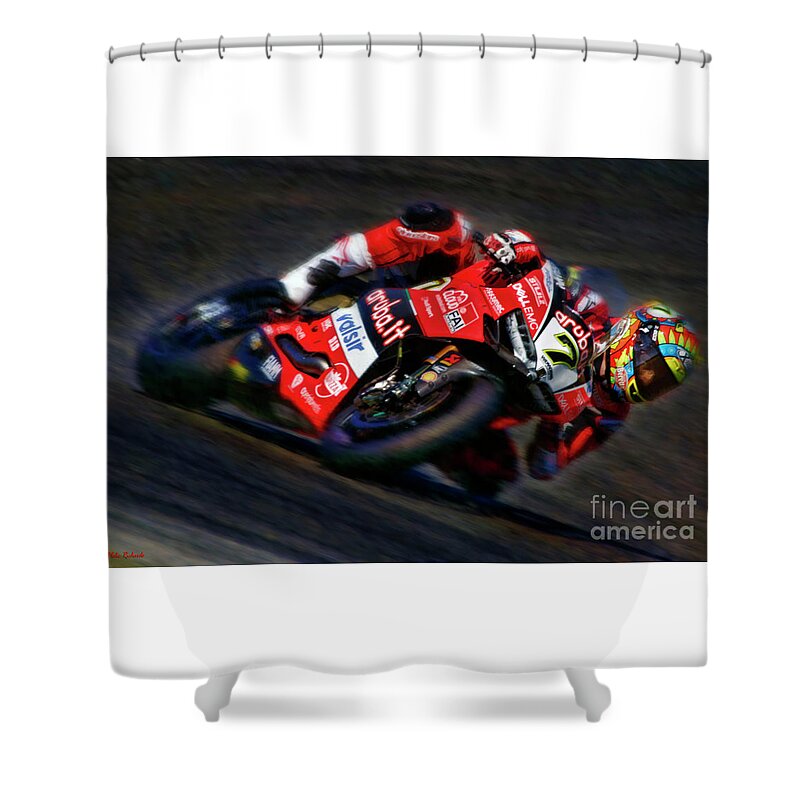  Shower Curtain featuring the photograph 2018 World Superbike Chaz Davies by Blake Richards