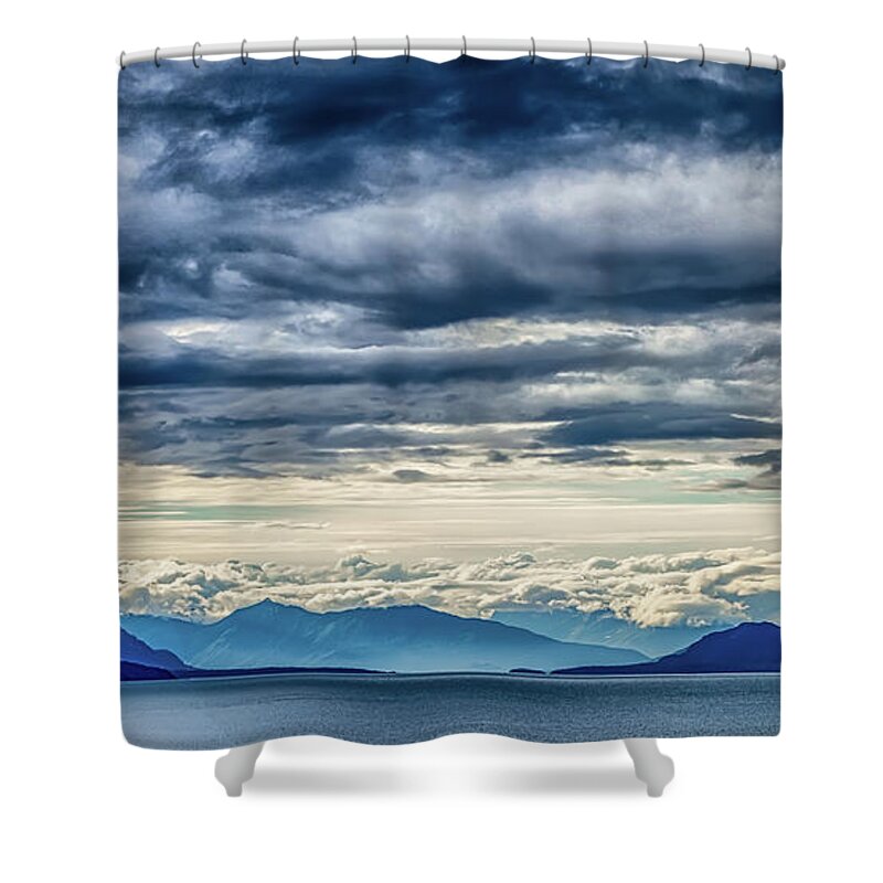 Landscape Shower Curtain featuring the photograph Beautiful Sunset And Cloudsy Landscape In Alaska Mountains #21 by Alex Grichenko