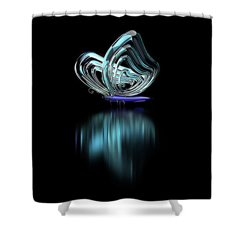 Butterfly Shower Curtain featuring the digital art Butterfly #21 by Super Lovely