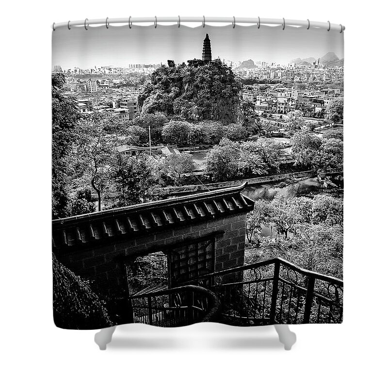 China Shower Curtain featuring the photograph China Guilin landscape scenery photography #23 by Artto Pan