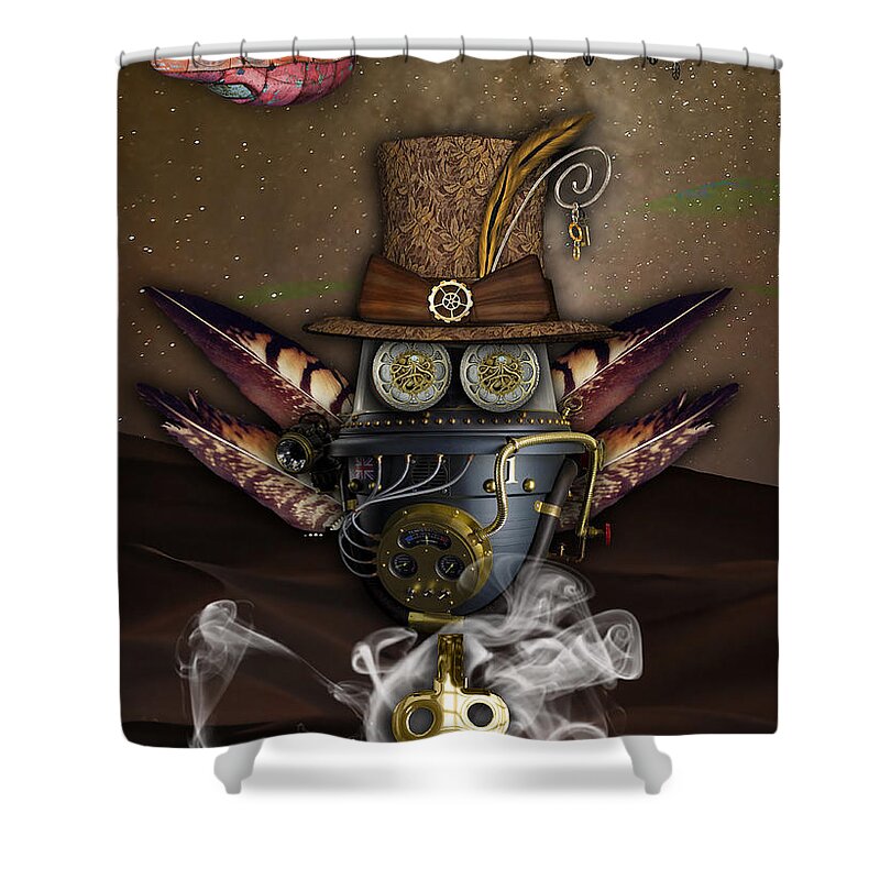 Steampunk Shower Curtain featuring the mixed media Steampunk Art #24 by Marvin Blaine