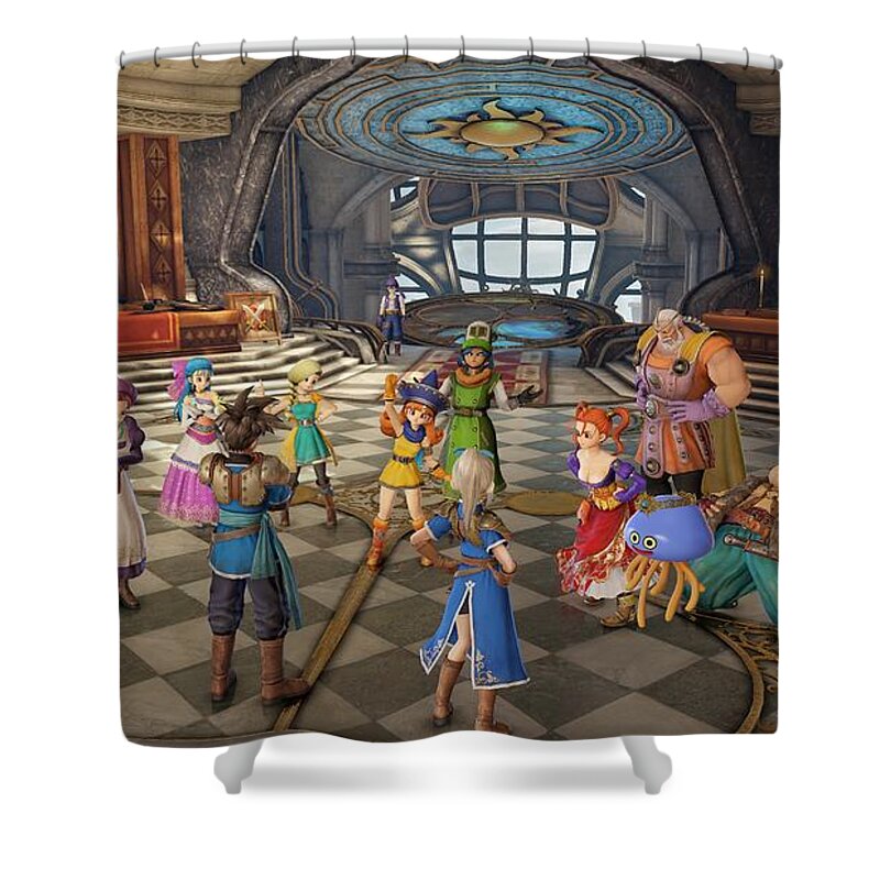 Video Game Shower Curtain featuring the digital art Video Game #24 by Super Lovely