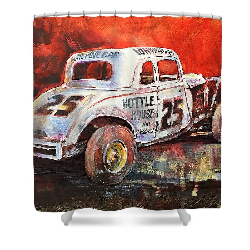 Jalopy Shower Curtain featuring the painting Number 25 by Ronald Shelley
