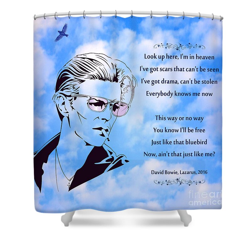 David Bowie Shower Curtain featuring the photograph 256- David Bowie by Joseph Keane
