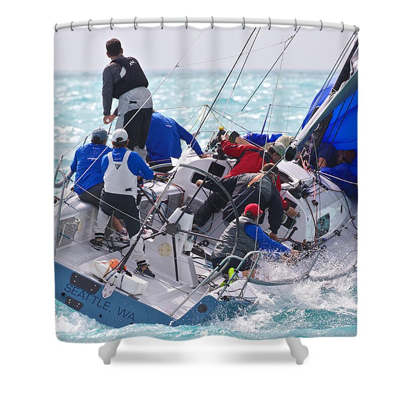 Key Shower Curtain featuring the photograph Mark Rounding #26 by Steven Lapkin