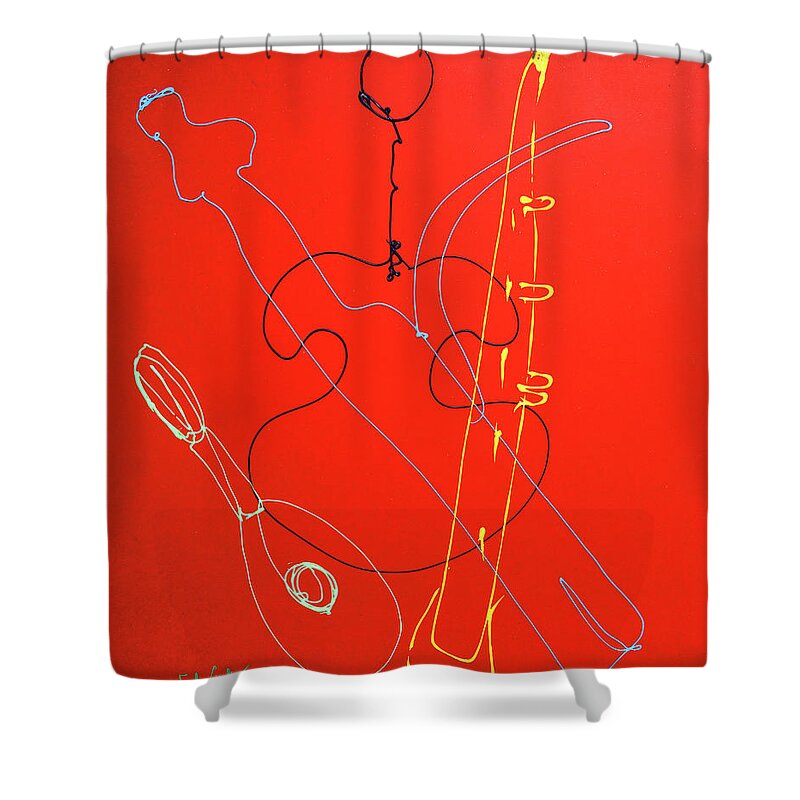 Shower Curtain featuring the painting 27 by Ferboligali