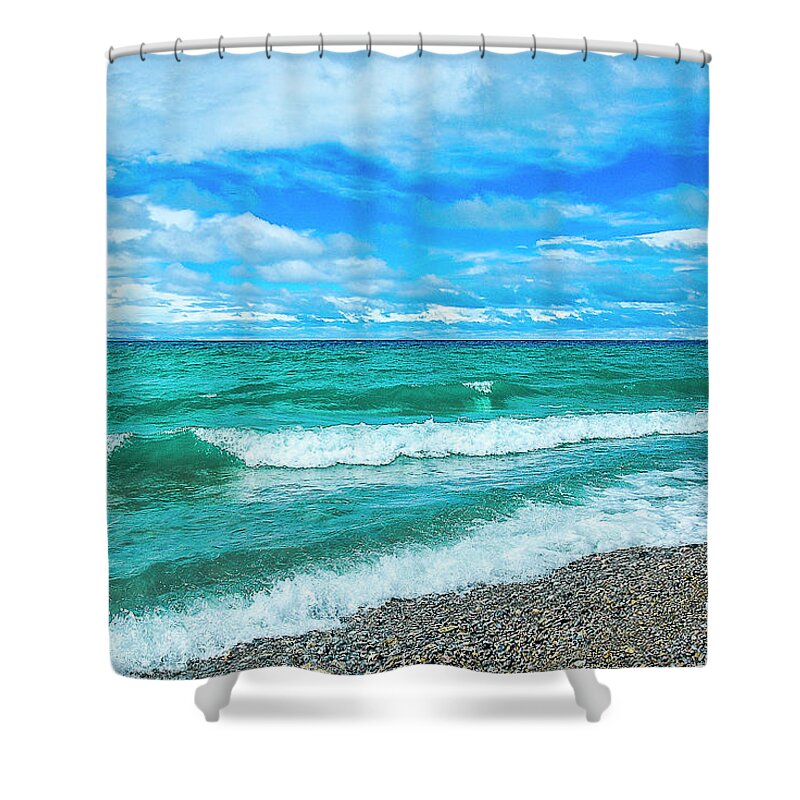 Lake Shower Curtain featuring the photograph Namtso lake scenery in winter #27 by Carl Ning