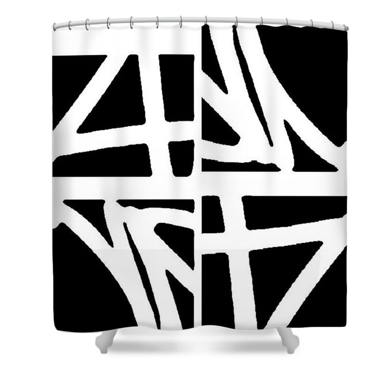 Unlimited Shower Curtain featuring the photograph Black and White Alpha Signature POP ART by Dante Cook